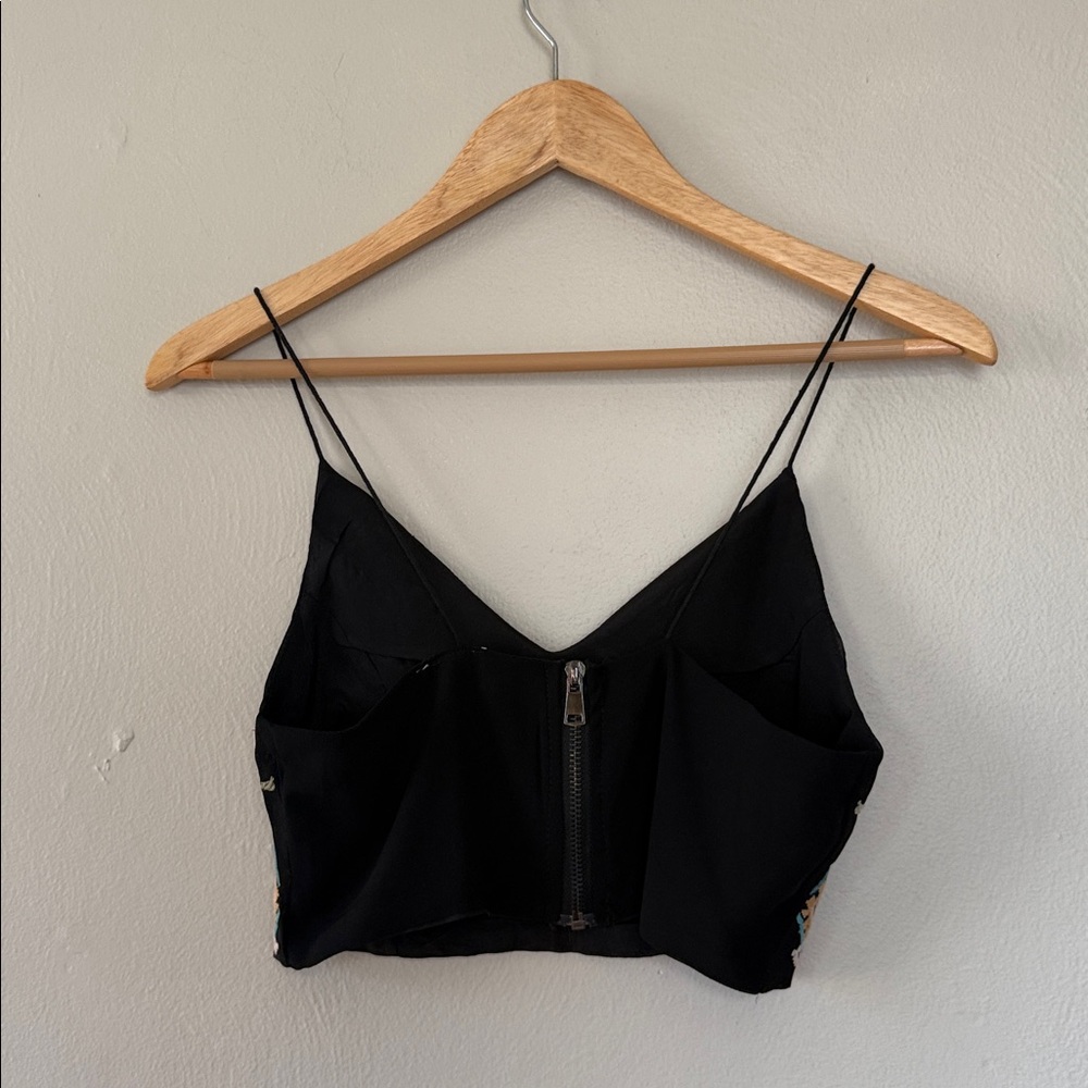 Sadie and sage Embroidered Black Crop Top XS - Picture 3 of 5